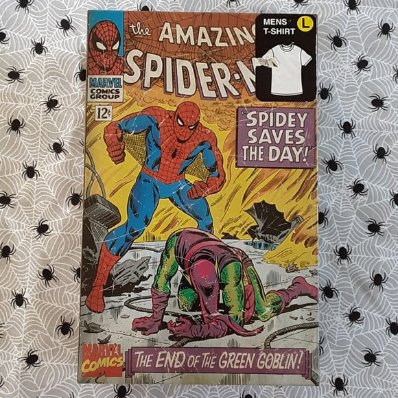 Spider Man Marvel Comics Lg T-Shirt In Collectible Metal Box 2010 Collectible - Picture 8 of 14